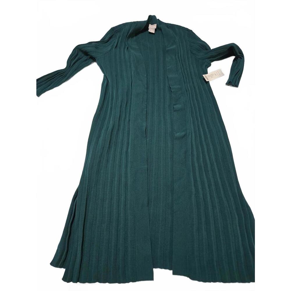 Chico’s 0P Ribbed Open Front Cardigan NWT Teal Small Petite